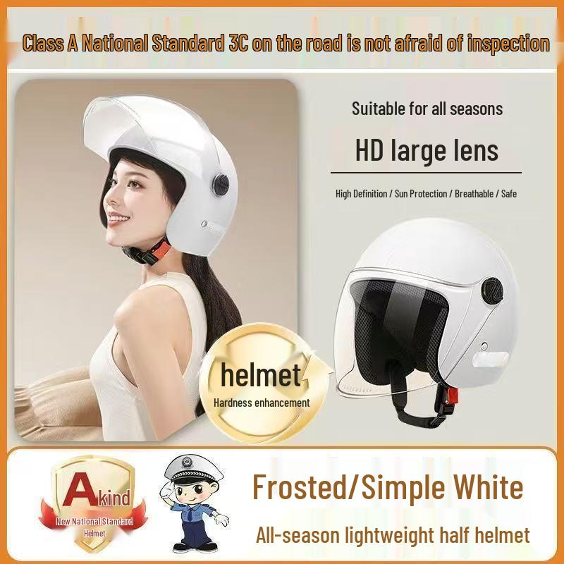 

3C Certified Unisex Winter Motorcycle Helmet: Cold Protection, Warmth, All-Season Safety, Half-Helmet Design.