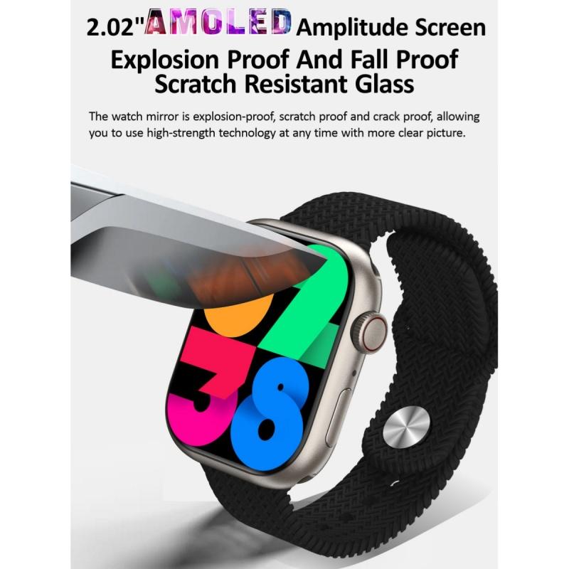 Rainbuvvy HK9 Pro Náramek Chytré hodinky 2,02palcový OLED 410x494 LC11S BT 5.1 Vodotěsné IP67 Podpora Bluetooth volání Sledování kroků Monitorování spánku