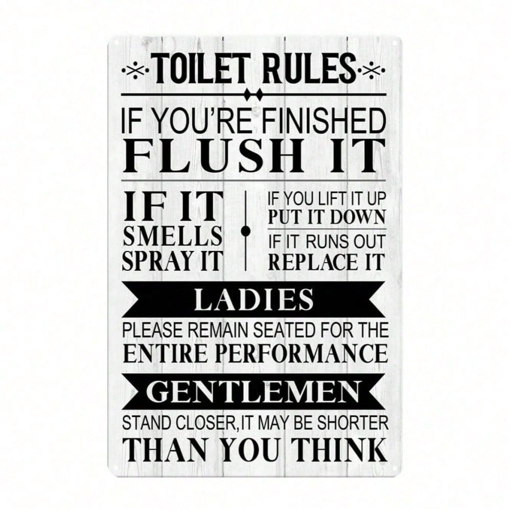 

Toilet Rules Funny Metal Tin Sign Vintage Novelty Plaque 30x20cm Home Wall Decor 20x30cm разноцветный