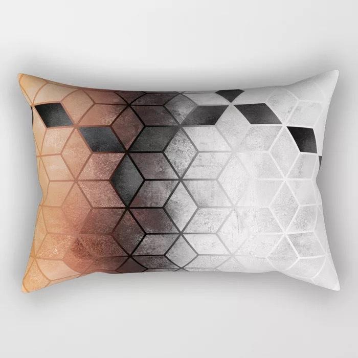 Geometric Letter Peach Leather Velvet Pillowcase Office Car Pillowcase