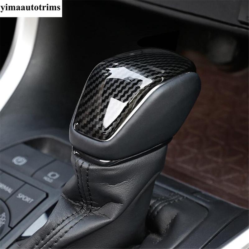 Car Gear Shift Knob Gear Head Cover Trim For Toyota RAV4      2024 RAV 4 XA50 Hybrid ABS Carbon Accessories