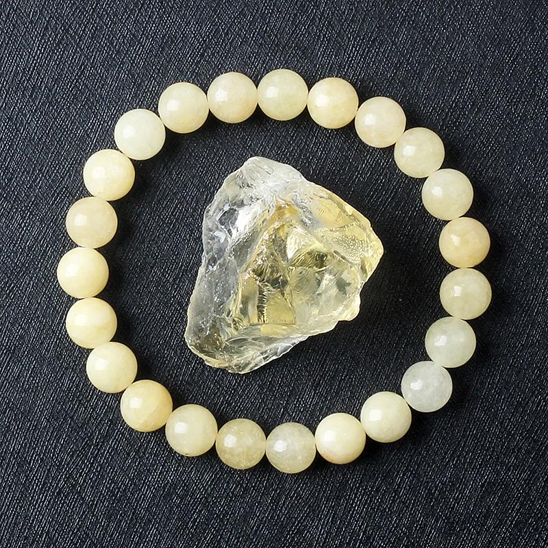 Natural Stone Yellow Quartz Beads Bracelets for Women Men Original Crystal Agate Lemon Jades Jewelry for Women Couple Jewelry