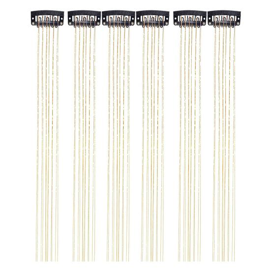 6Pcs Women Clip-in Tinsel Hair Extension Heat Resistant Colorful Long Straight Glitter Tinsel Hairpiece Women Girls Hair Accessories