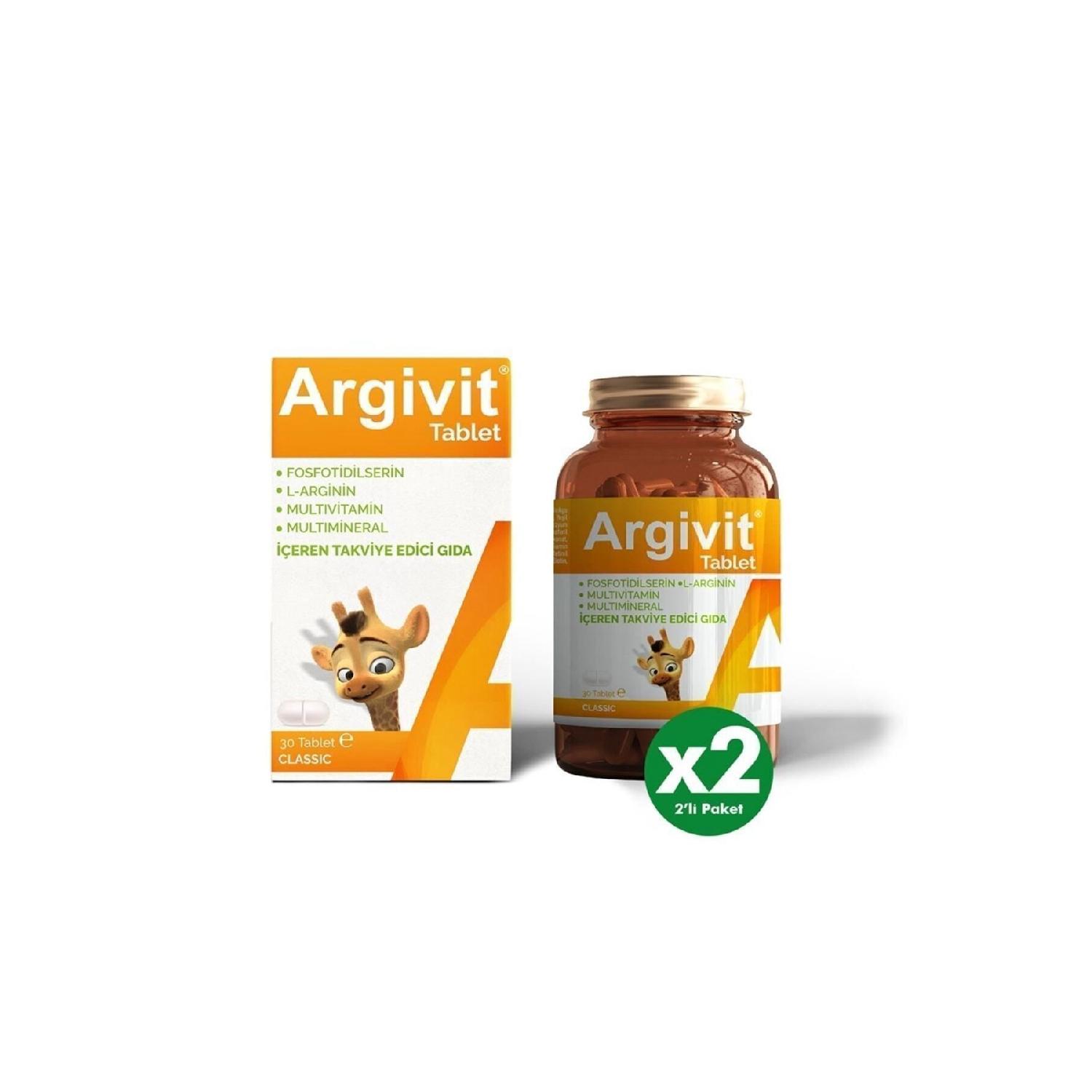 

Classic L -arginine, Multivitamine, Multimineral 30 Tablets - 2 Pieces