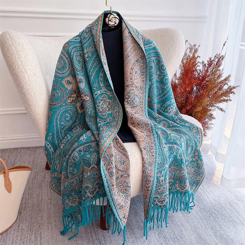 Luxury Brand Autumn Cashmere Shawl Scarf Lady Wrap Warm Winter Scarves Jacquard Design Print Female Foulard Pashmina Stoles