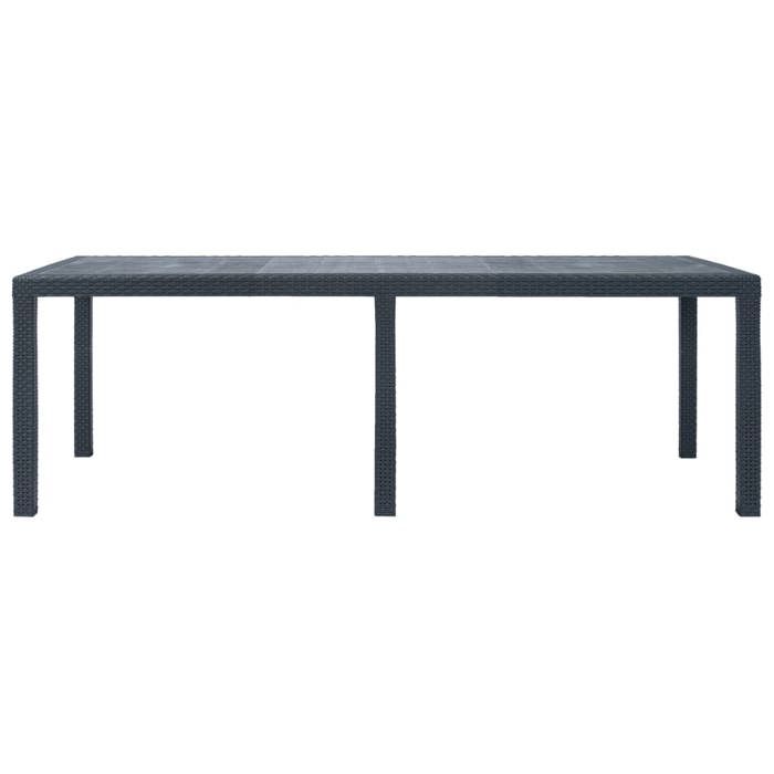 Anthracite Rattan-look Garden Table - Anthracite - 220 X 90 X 72 Cm