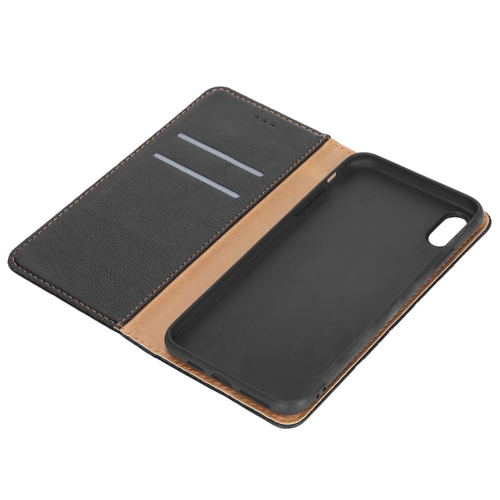 PU Leather Wallet Flip Cover with Credit Card Slot Magnetic Closure Shockproof Case for IPhone XS MAX