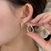 Su Chuang S925 Sterling Silver Twisted Hoop Earrings for Women – Cold Aesthetic Simple Circle Design