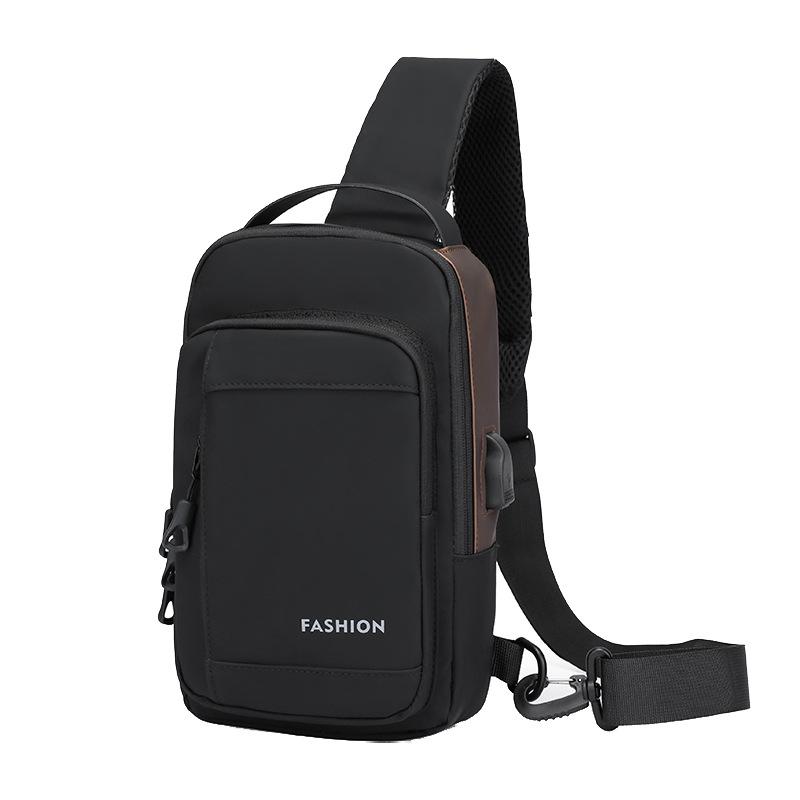 Fashionable Men's Motorcycle Crossbody Bag High-end Casual Women's Chest Bag Trendy Travel Waterproof Shoulder Bag Commuting Chest Bag