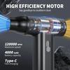 Portable Handheld Fan, 120,000 RPM Adjustable Turbocharged Mini Fan, 4000mAh Battery Rechargeable Personal Fan with Metal Body,