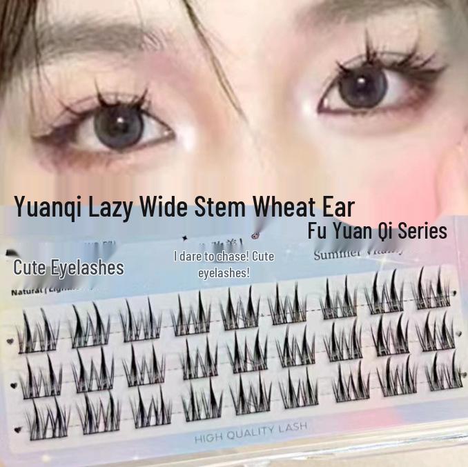 Mengjie 12-Row Cat Elf False Eyelashes, Large Capacity Natural Clusters, Segmented for On-Camera Use