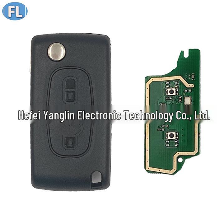 Kompatibel mit Peugeot 308 Zweiknopf Klappschlüssel, 433 MHz, 46 Chip