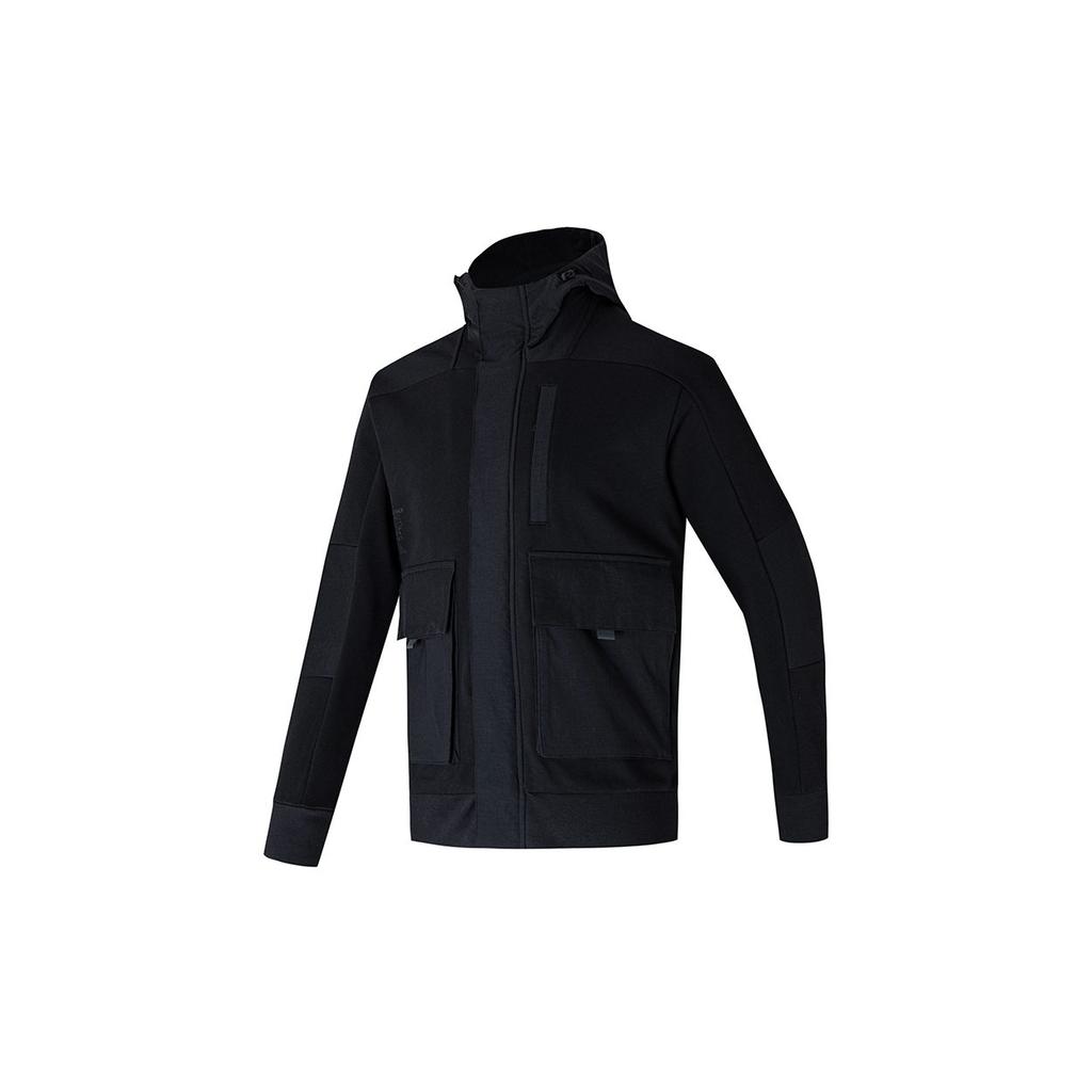 Adidas Jackets Men's Black Stand Collar Moderate Workwear GR6948
