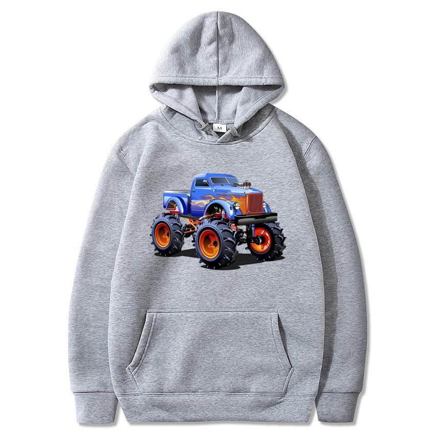 American Monster Truck Bigfoot Printed Hoodie Autumn Winter Street Fashion Hoodie Daily Casual Warm Hoodie Holiday Gift