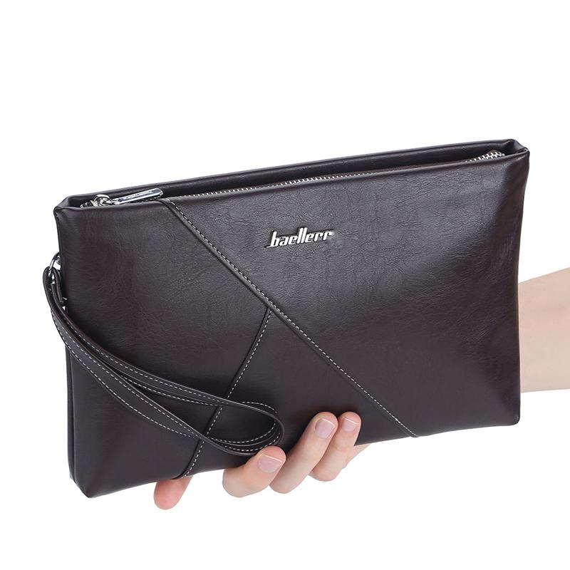 Men'S Soft Leather Wallet Long Purse Men Clutch Bag Large Capacity Zipper Wallets