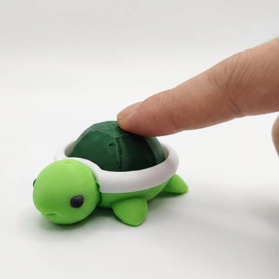 3D Printed Turtle Clicker Keychain Decompression Button Keyring Fidget Toy Home Office Worker Anxiety Stress Relief Desk Toy