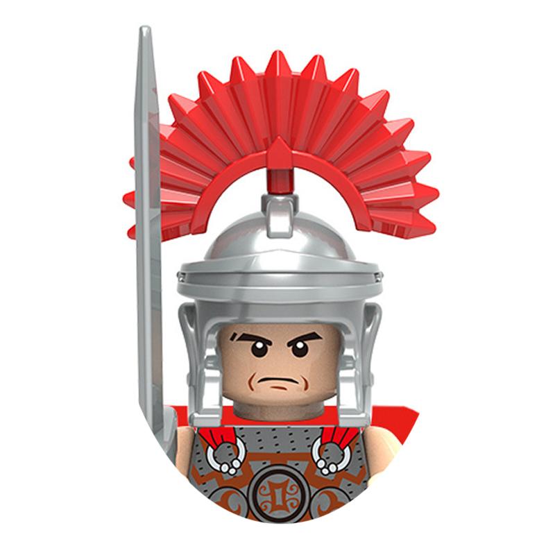 Medieval Military War Soldier Doll Building Block Spartan Soldier Crusader Roman Knight Weapon Sword Helmet Children's Toy Gifts