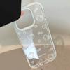 Ins-style Transparent Line Cat iPhone 16 Case Suitable for Apple 15, 17 Pro Max, Cartoon 13, Soft 11