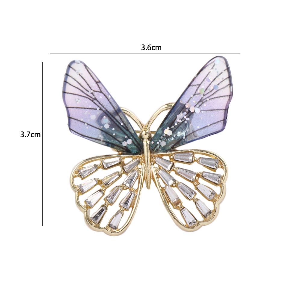 Boys Luxury Sense Korean Style Badge Transparent Wings Butterfly Women Brooch Clothes Accessories