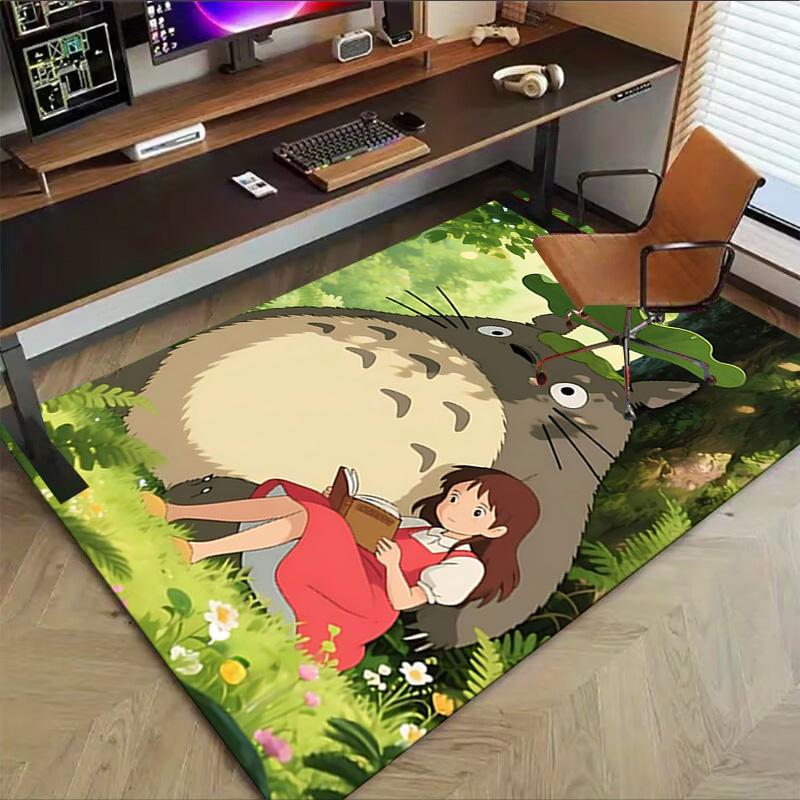 1 Stück Totoro Freunde Teppich für Spielzimmer Schlafzimmer Wohnzimmer Sofa Heimdeko, Kinder Spielbereich Teppich Rutschfeste Fußmatte Y72911
