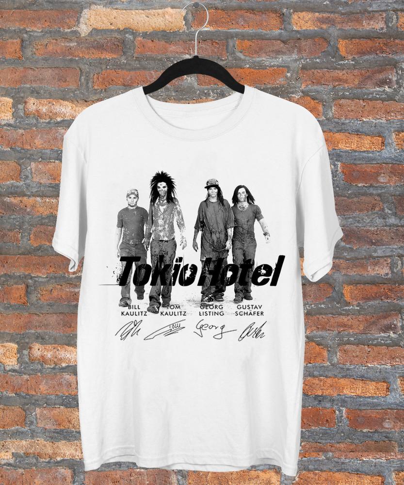 Новая Популярная Группа Tokio Hotel Подарок Для Фаната Белая S-2345XL Мужская Футболка MD638 Унисекс Футболка XXXL