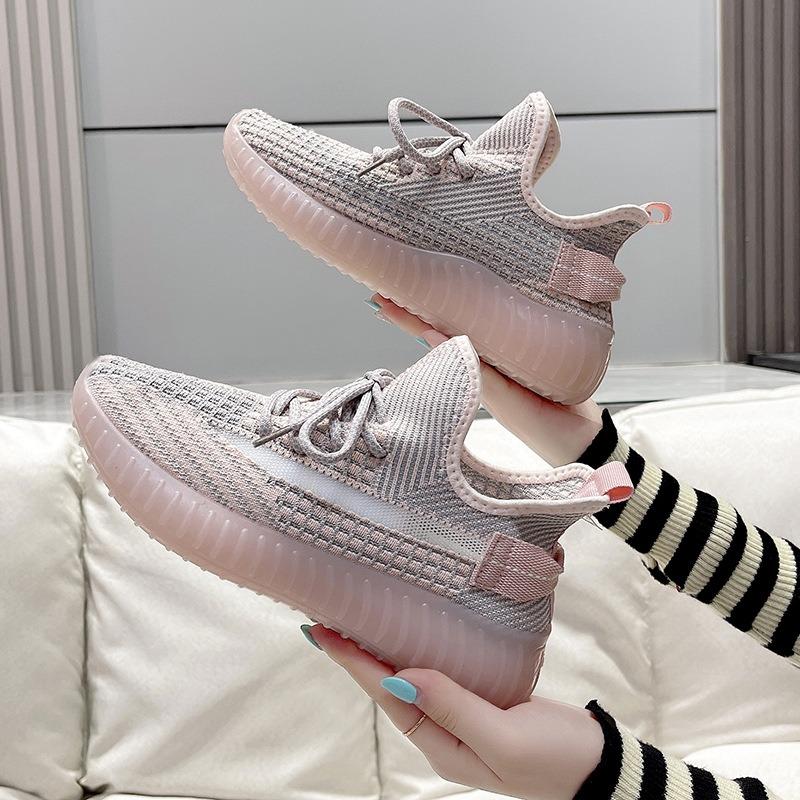 Flying Shoes Women's Spring New Breathable Student Korean Version Fashion Sports Shoes Casual Breathable Running Fitness Shoes