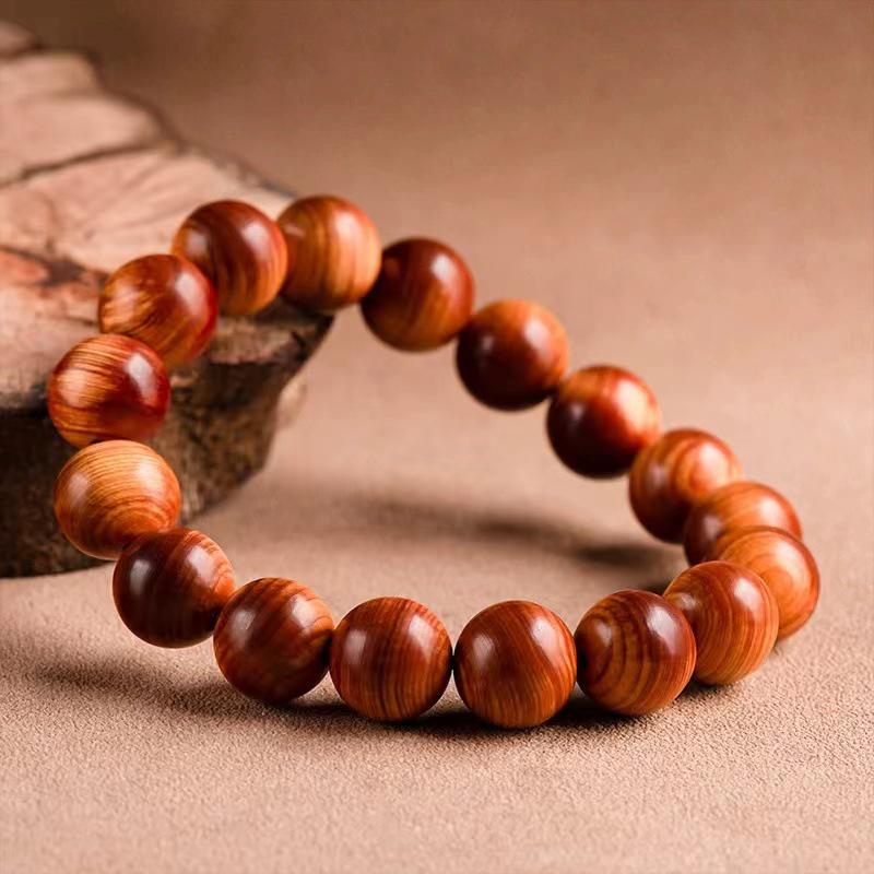 Classic Cypress Sandalwood Mala Bracelet – Unisex Single Circle Beaded Accessory