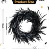 18 Inch Black Feather Wreath,christmas Decoration,thanksgiving Artwork
