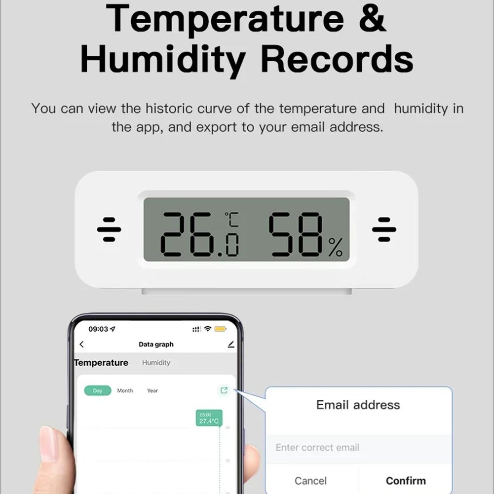 1 Set Home Smart Thermometer Hygrometer For Tuya Intelligent Home WiFi Temperature Humidity Sensor Thermometer Hygrometer
