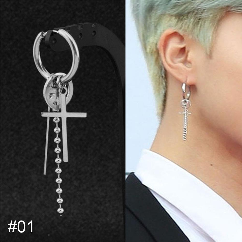 

Чоловічі сережки Сталевий колір Ланцюжок Геометрична бахрома Довгі чоловічі сережки Мода Прості аксесуари Ювелірні вироби 01