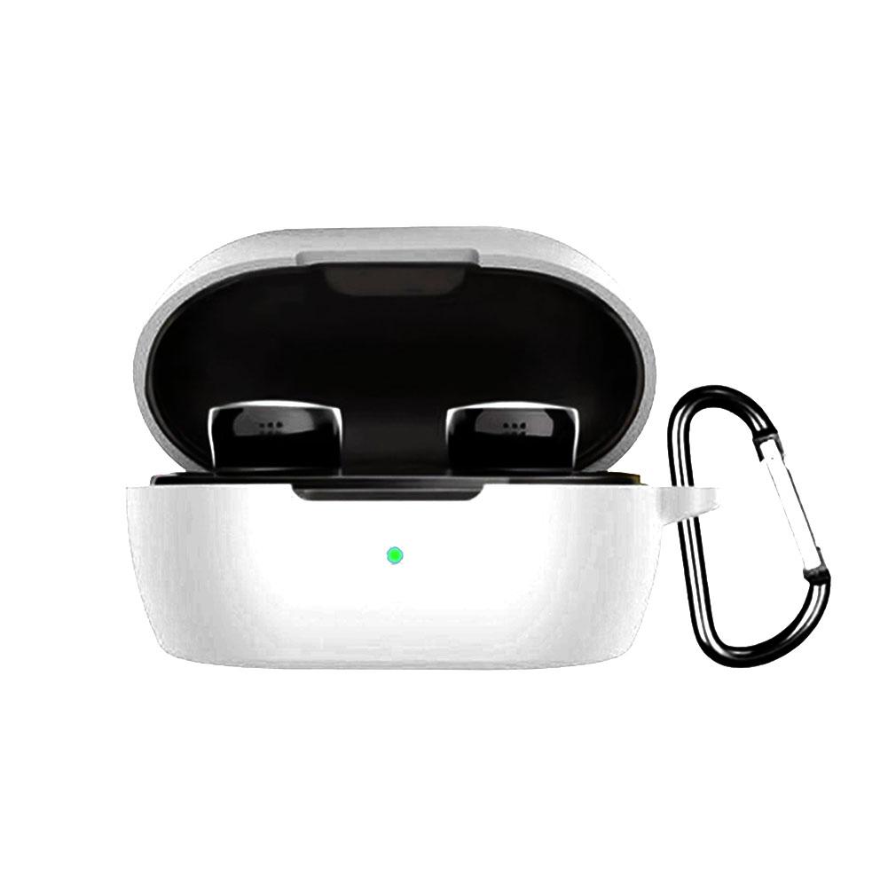

Silicone Shockproof Case for Bose QuietComfort Wireless Earbuds Featuring Lanyard and Keychain for Easy Carrying білий