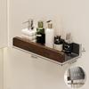 Vintage Walnut Bathroom Wall Shelf & Cosmetic Rack