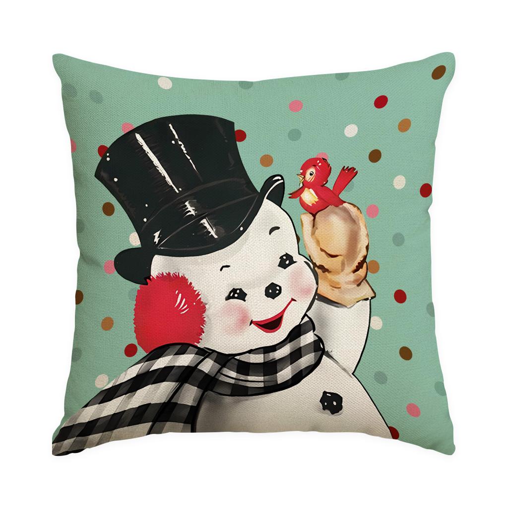 1/4Pcs Christmas Decorative Pillowcases, Snowflake Santa Claus Snowman Pattern Pillow Covers, Christmas Ball Cushion Covers