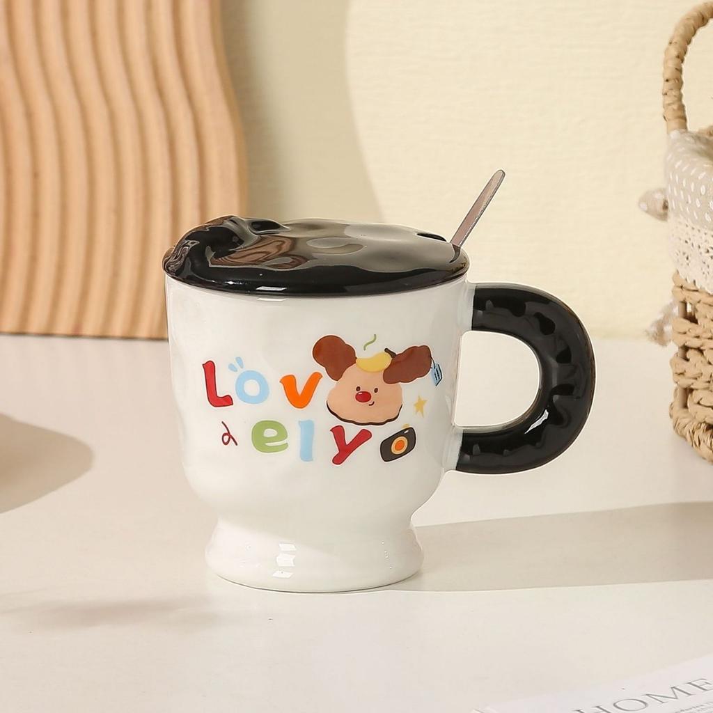 Creative Cartoon Puppy Ceramic Cups Couple High Appearance Level Mugs Office Drinking Cups  Milk Cups Tall Glasses
