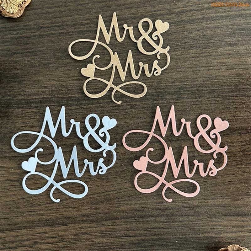 K1AE Heart Mr Mrs Cutting Dies for Photo Scrapbooking Card Making Decoration Embossing Stencils Carbon Steel Die Cuts