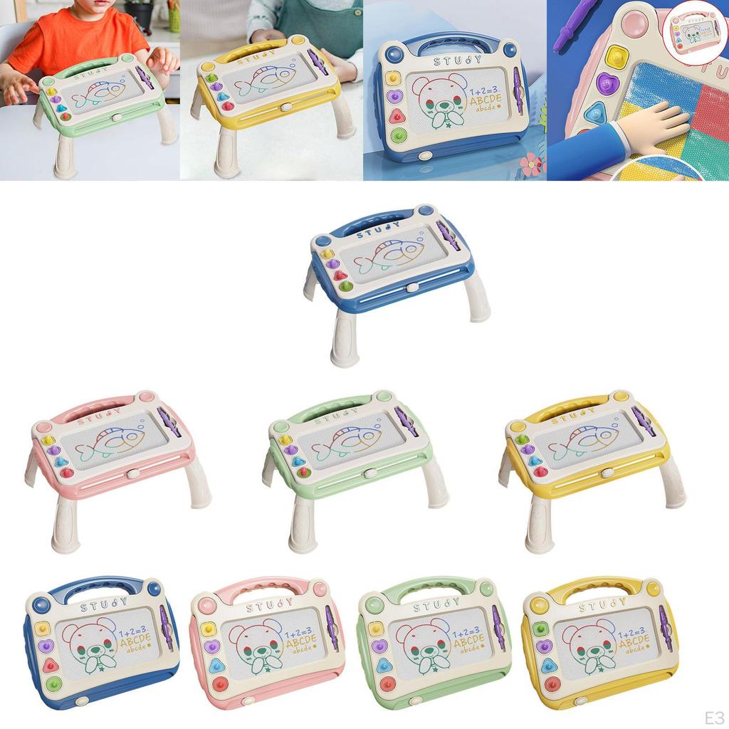 Magnetic Drawing Board Etch Table Sketch Pad for 23 Year Old Toddlers Gifts Blue Detachable Legs