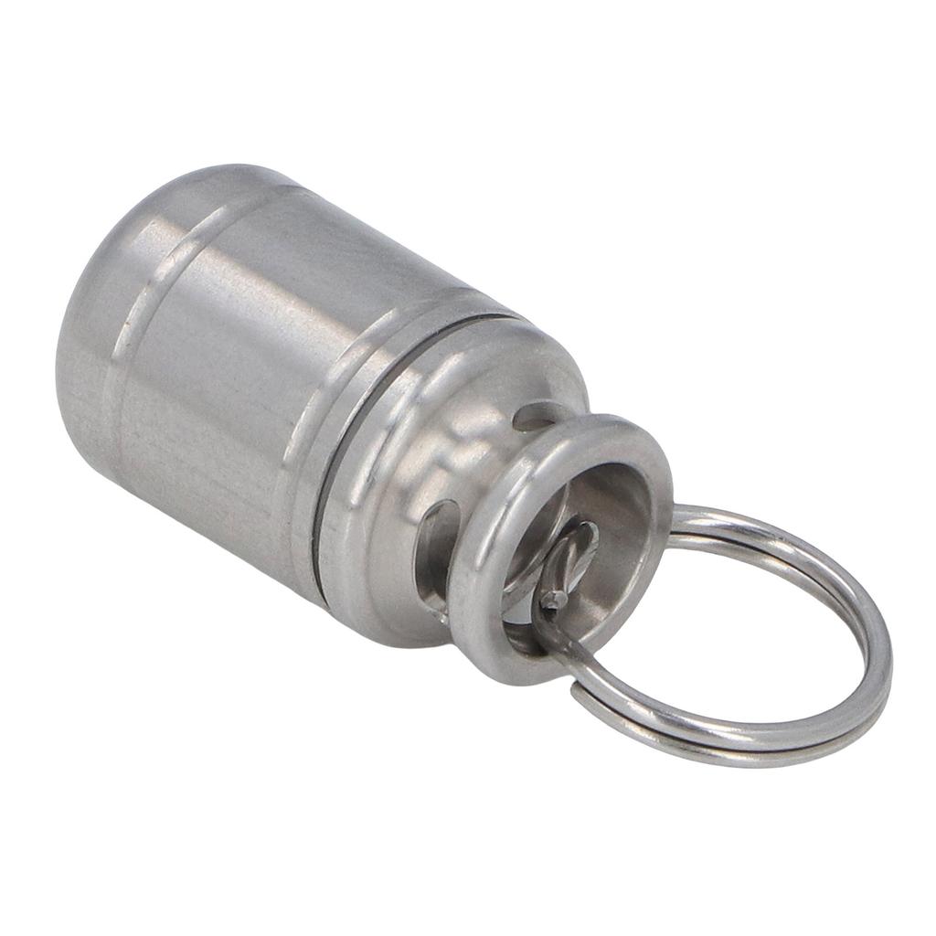 Small Portable Keychain Medication Container Organizer Airtight Stainless Steel Vitamin Holder for