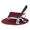 Wool Homburg Exotic Feather Wool Hat Gifts for Comedy Hat Wide Brimmed Unisex Wear for Gatherings Photo Props