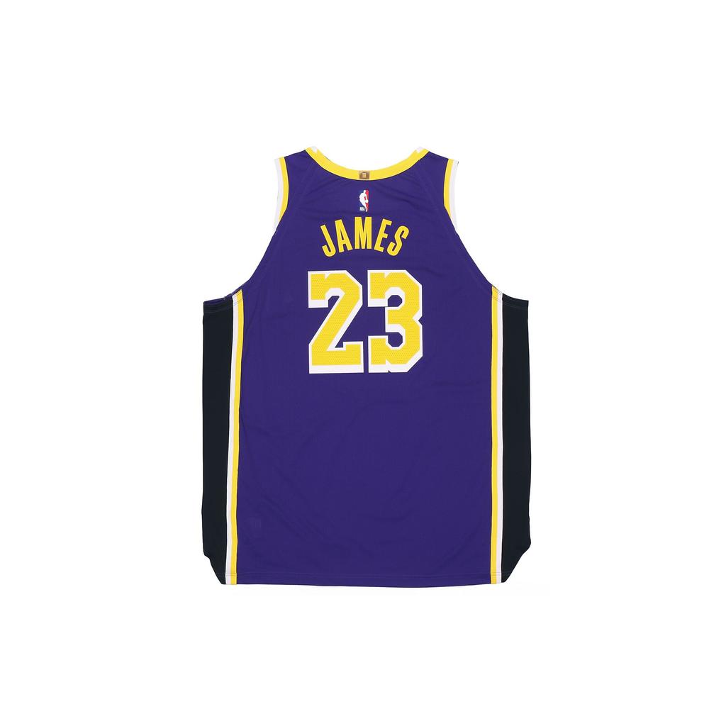 Nike NBA Authentic Lakers LeBron James #23 Spliced Logo Sleeveless Basketball Vest Men Vests Purple AJ5197-505
