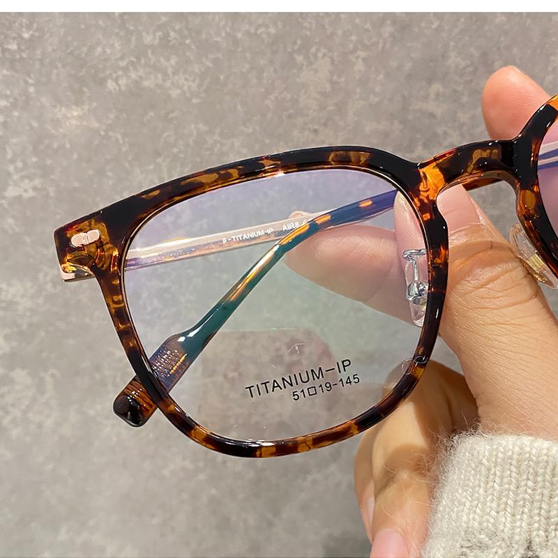 Fertige Myopie-Brille, Vintage-Stil, für Herren und Damen, Anti-Blaulicht-blockierende Brille, kurzsichtige Brille, Rezept Dioptrien 0 bis -4,0