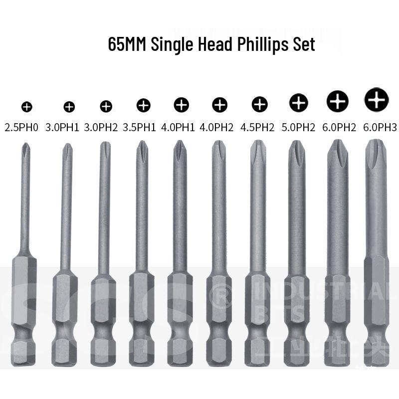 Torx T10 Phillips Screwdriver Bit, S2 High Hardness, Sandblasted, Single Head, Impact Driver Attachment
