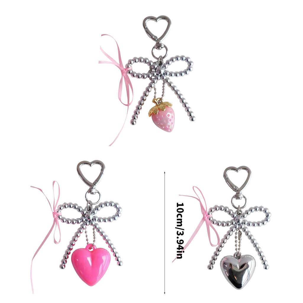 Strawberry Beads Keychains Handmade Bag Pendants Delicate Handmade Bag Charm Alloy Texture for Ladies Accessories