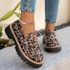 Leopard PU Leather Women's Loafers Slip On New Spring Autumn Mid Heel Pumps Metal Decor Size 36-43 Zapatos De Mujer Mary Janes