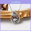 Halloween Skull Pendant Necklace With Crow Shape Design For Gothic Fashion Enthusiasts