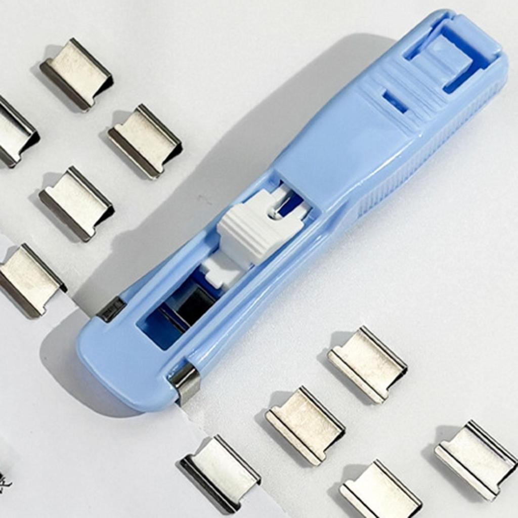 1PC Clip Stapler Reusable Push Clamp Book Binding Machine Office Accessories For Paper Documents File Stapler School Supplies