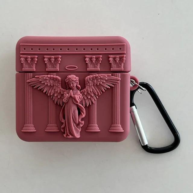 

Силиконовый чехол с 3D молящимся ангелом для Airpods Pro 2, силиконовый чехол для наушников с европейскими мифологическими историями для Airpods 1 2 3 2021 airpods 1/2 красный