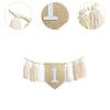 1 Year Old Birthday High Chair Banner Wood Bead Tassel Decoration for Baby Shower Themed Party Supplies
