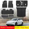 Trunk Mats For 2026 2026 Tesla Model Y Standard Floor Mat Cargo Liners Backrest Pads (Not Fit Model Y Premium and Performance)