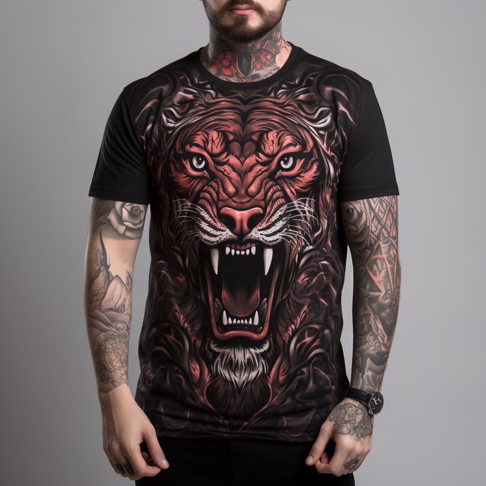 

Летняя мода крутая футболка с 3D-принтом тигра для мужчин, повседневная забавная футболка с круглым вырезом и принтом, модная футболка больших размеров с коротким рукавом, уличная одежда 6XL