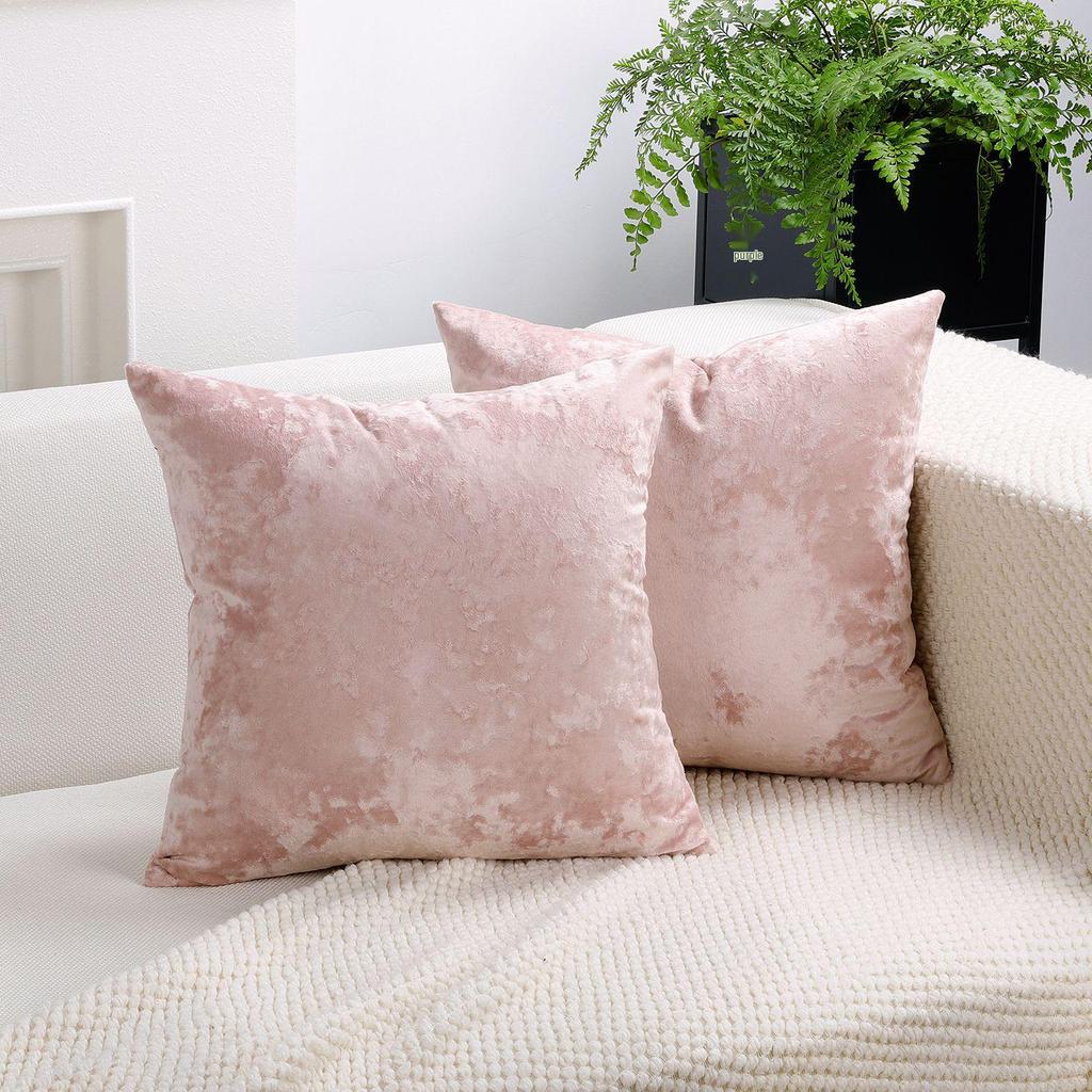 Nordic Velvet Cushion Cover: Soft, Solid Color Ice Flower Design, 1pc